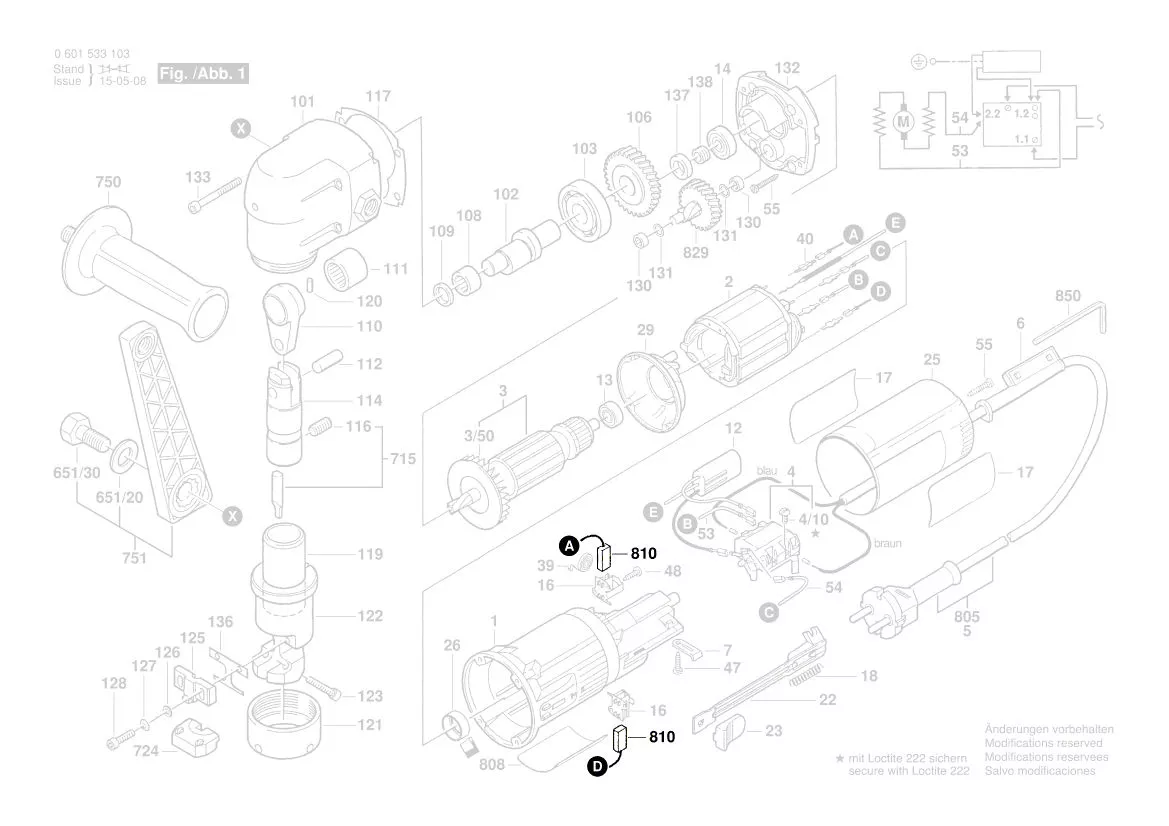 Jeu de balais charbon réf. 3 604 321 019 BOSCH